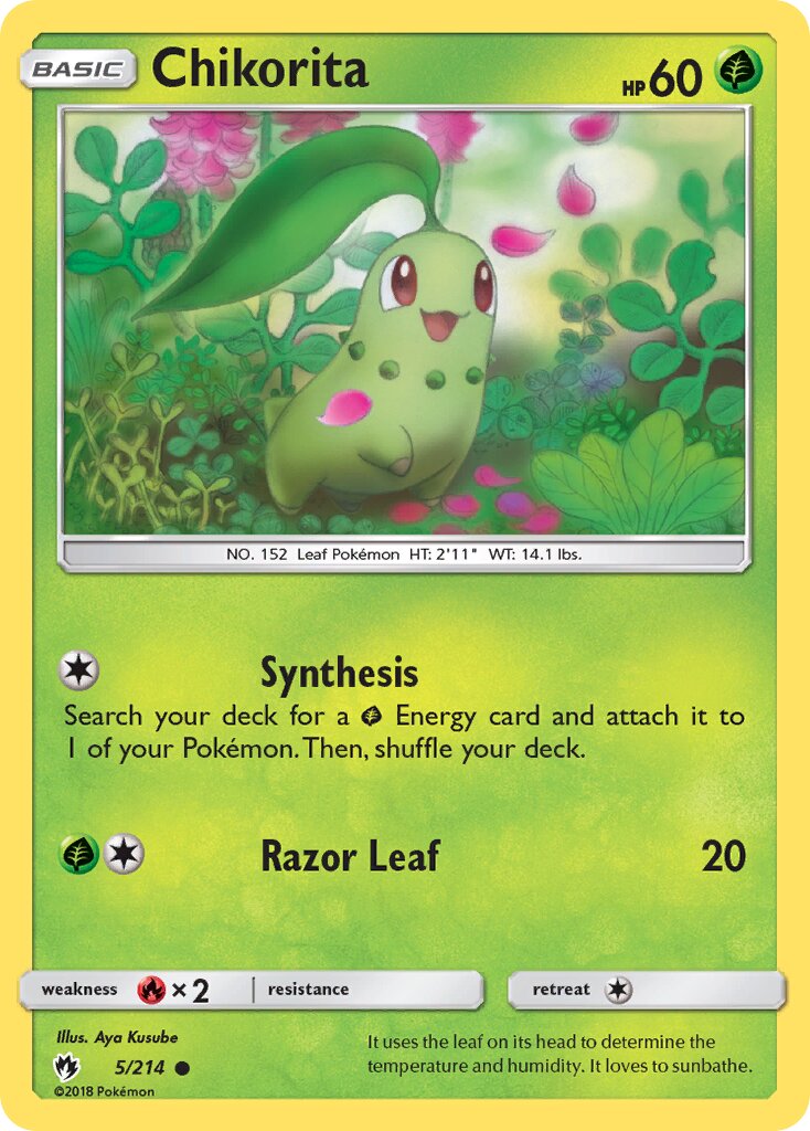 Chikorita 005/236 — Lost Thunder (English Pokémon TCG card)