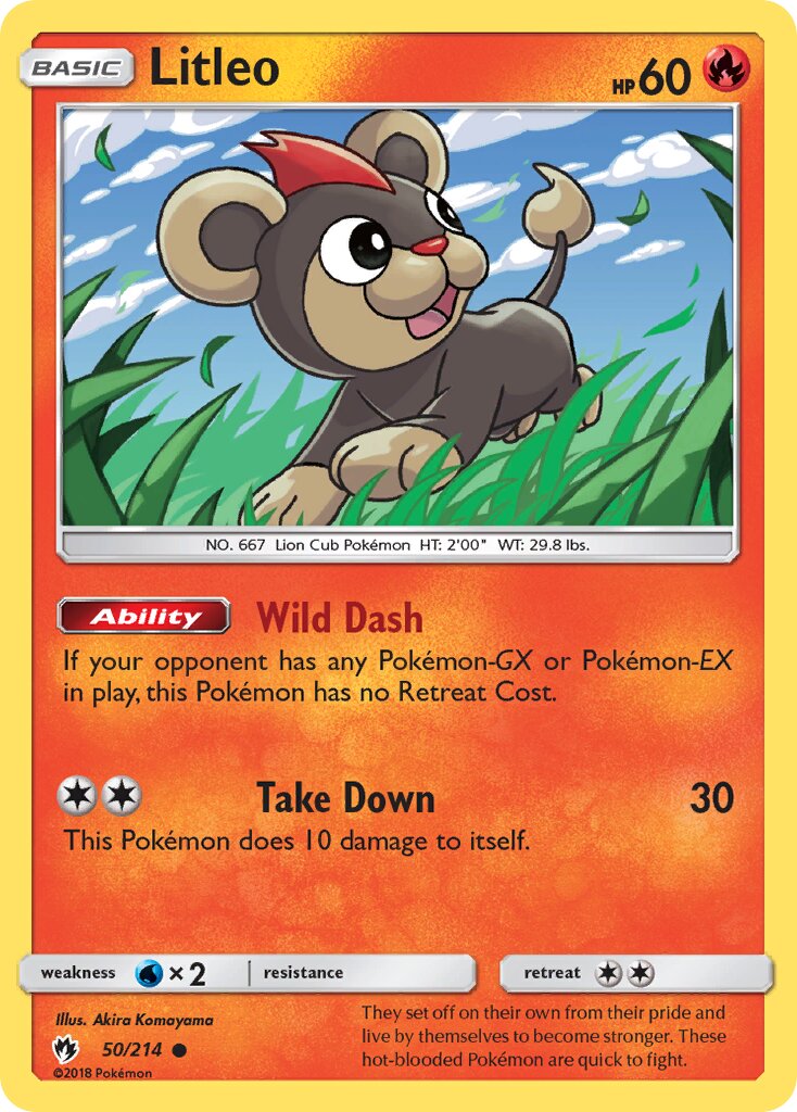 Litleo 050/236 — Lost Thunder (English Pokémon TCG card)