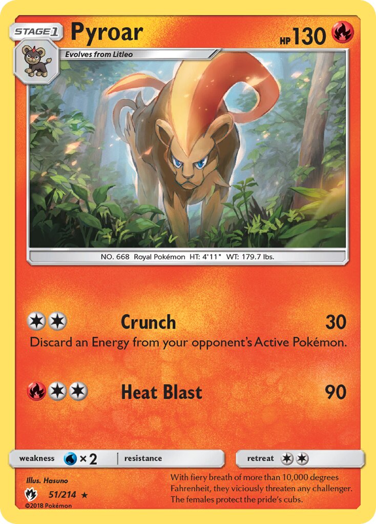 Pyroar 051/236 — Lost Thunder (English Pokémon TCG card)