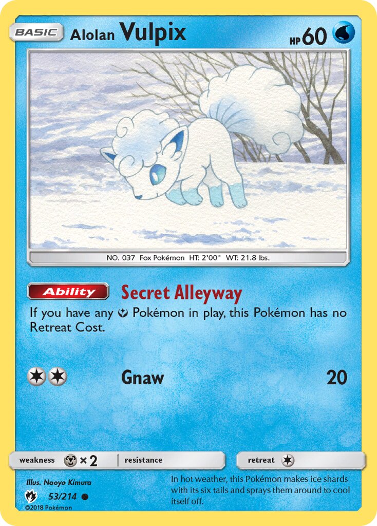 Alolan Vulpix 053/236 — Lost Thunder (English Pokémon TCG card)