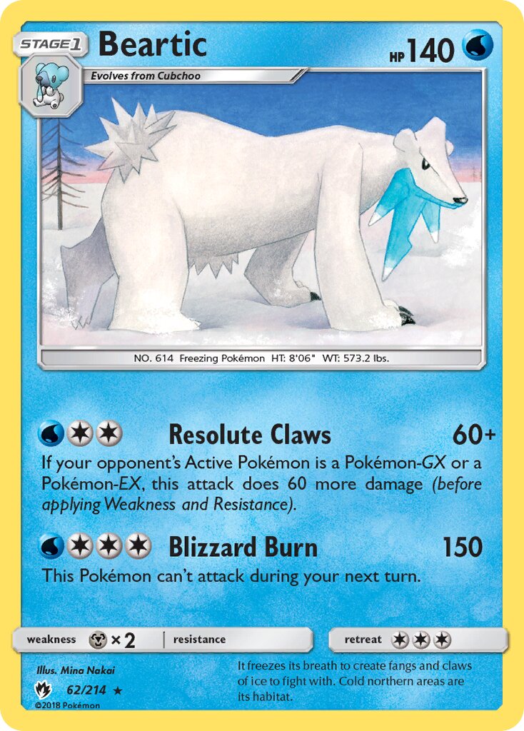Beartic 062/236 — Lost Thunder (English Pokémon TCG card)