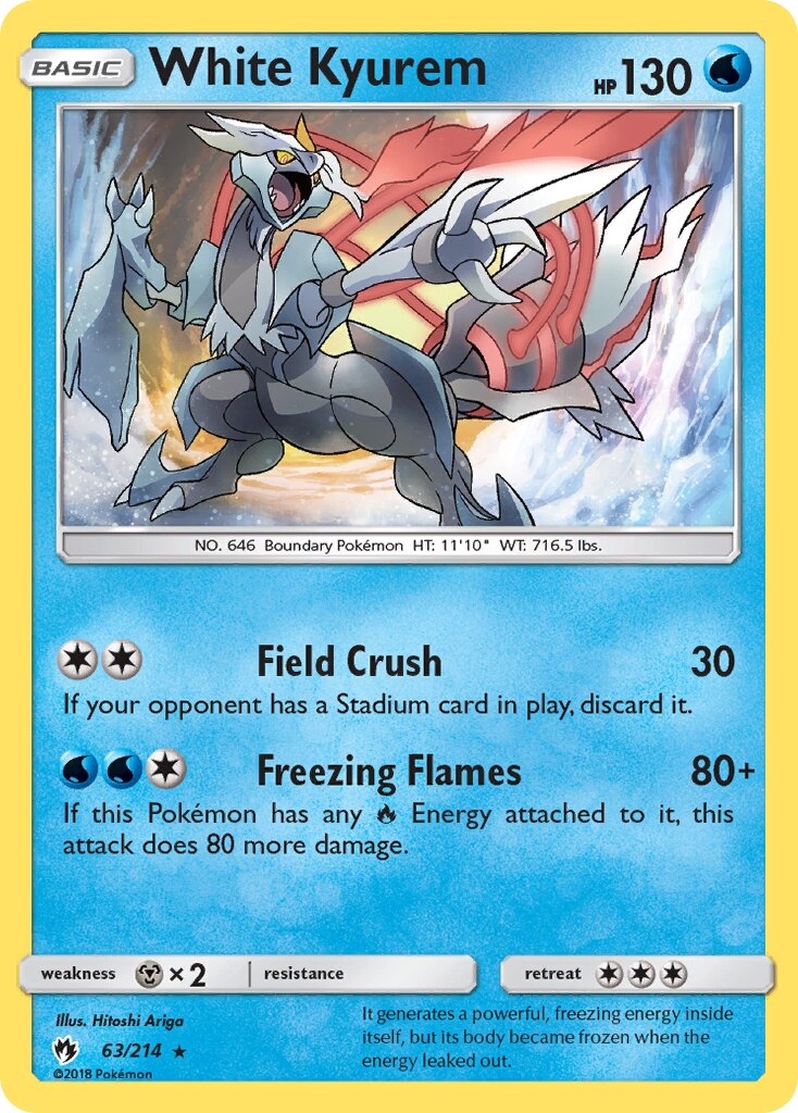 White Kyurem 063/236 — Lost Thunder (English Pokémon TCG card)