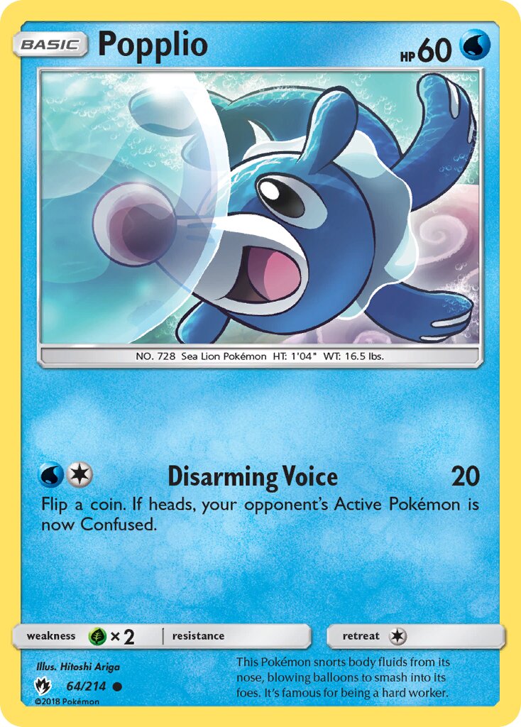 Popplio 064/236 — Lost Thunder (English Pokémon TCG card)