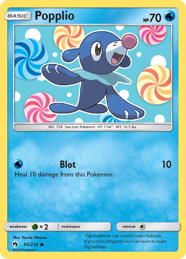 Popplio 065/236 — Lost Thunder (English Pokémon TCG card)