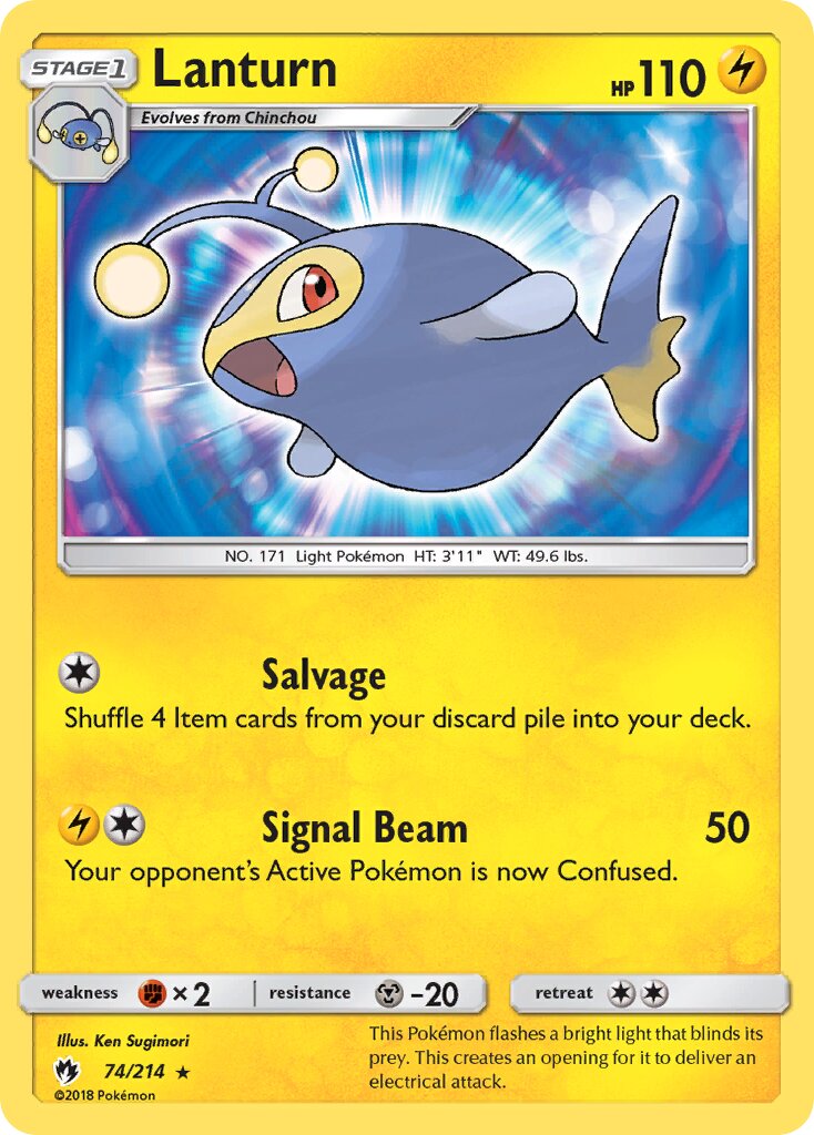 Lanturn 074/236 — Lost Thunder (English Pokémon TCG card)