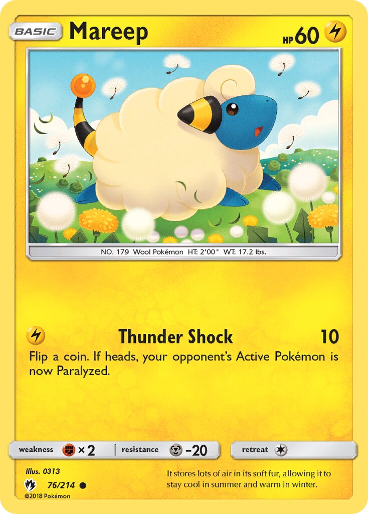 Mareep 076/236 — Lost Thunder (English Pokémon TCG card)