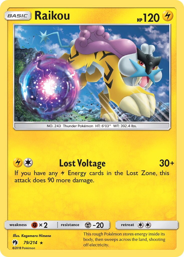 Raikou 079/236 — Lost Thunder (English Pokémon TCG card)