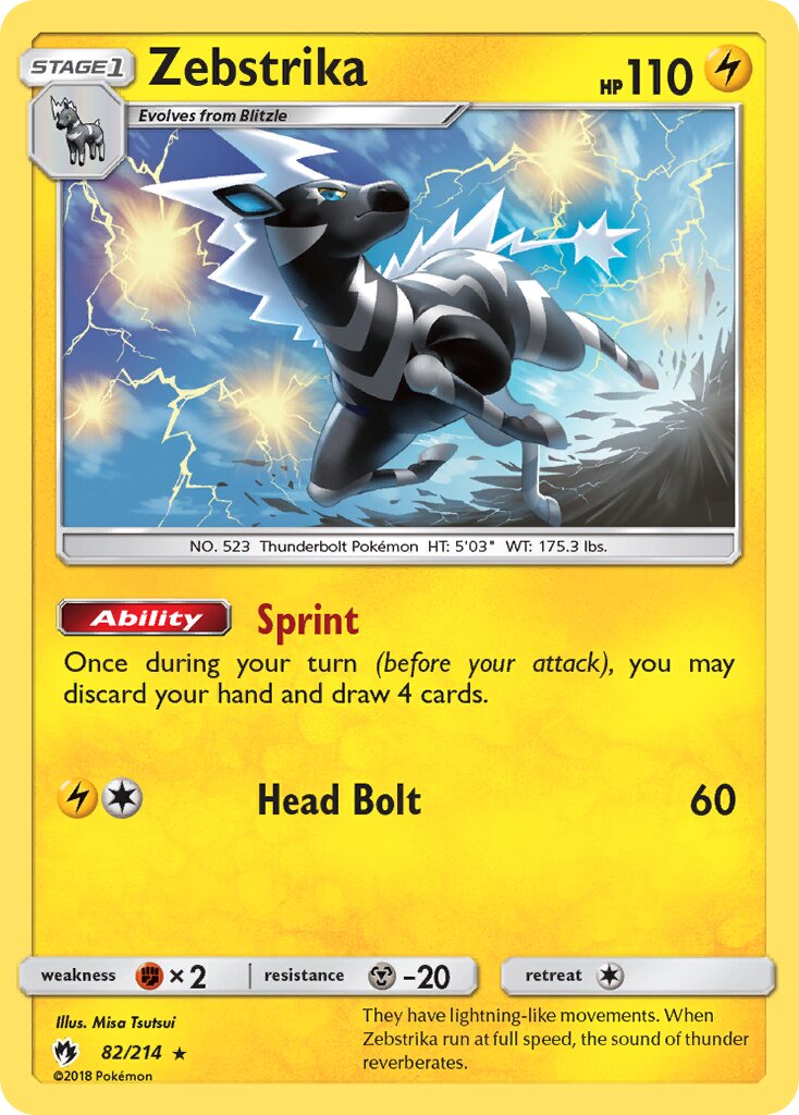 Zebstrika 082/236 — Lost Thunder (English Pokémon TCG card)