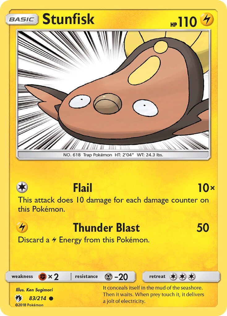 Stunfisk 083/236 — Lost Thunder (English Pokémon TCG card)