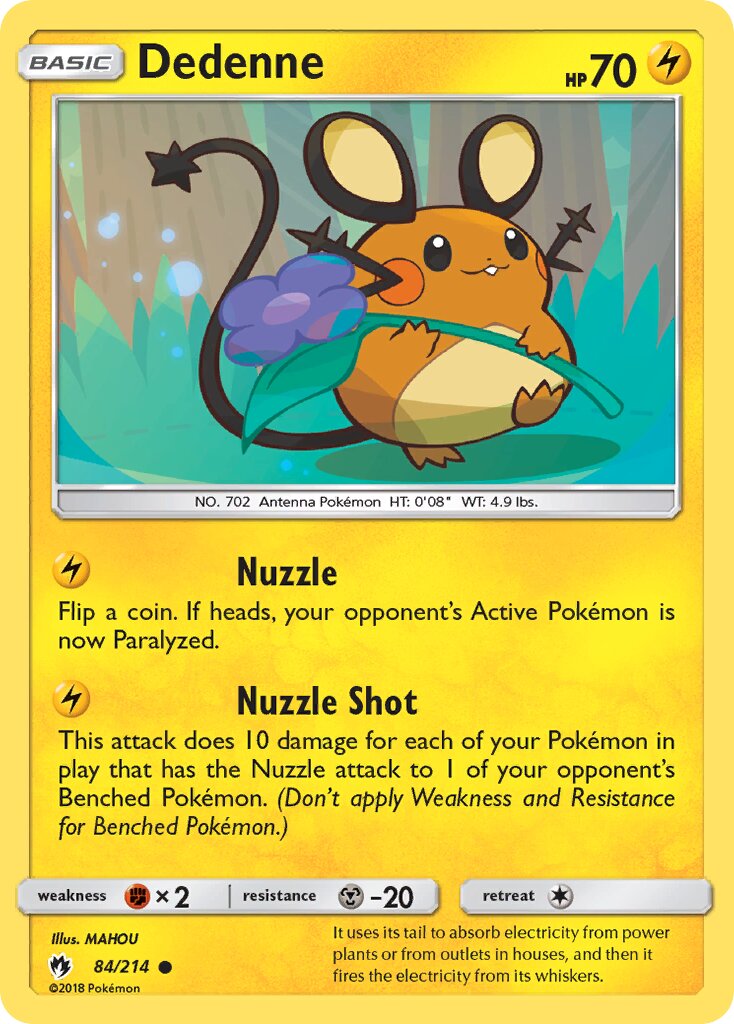 Dedenne 084/236 — Lost Thunder (English Pokémon TCG card)