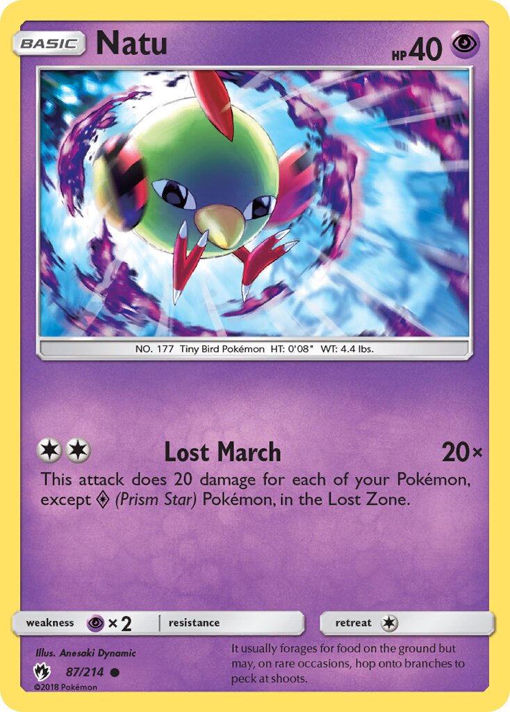Natu 087/236 — Lost Thunder (English Pokémon TCG card)