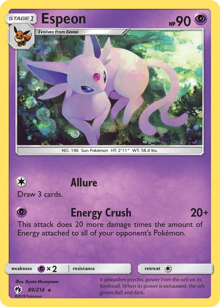 Espeon 089/236 — Lost Thunder (English Pokémon TCG card)
