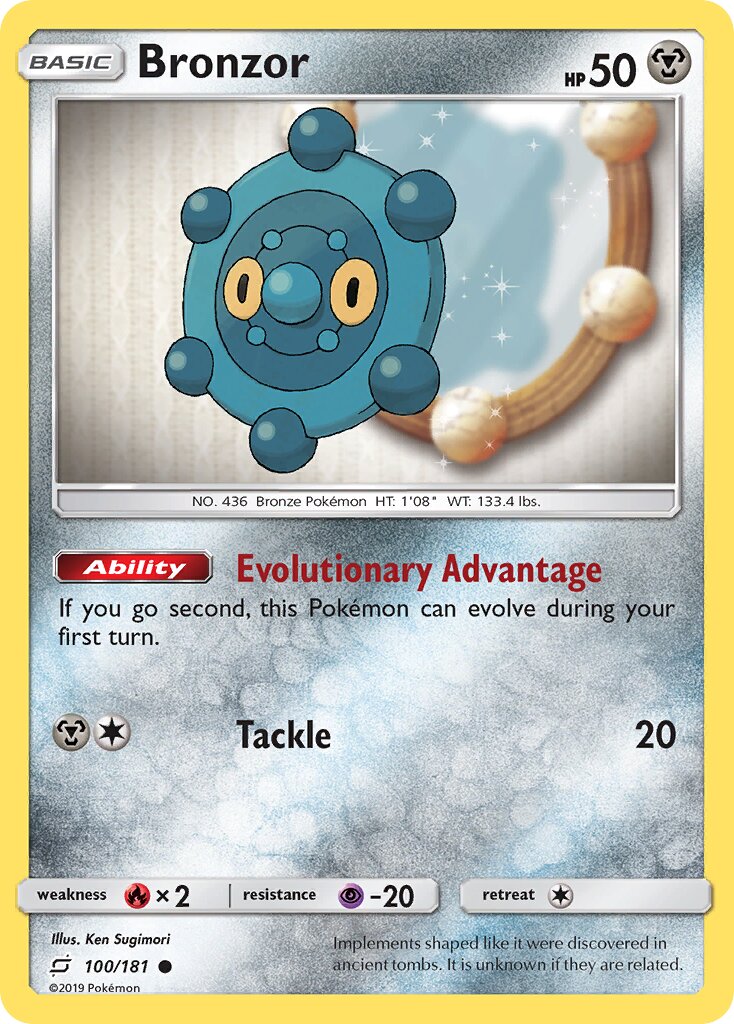 Bronzor 100/196 — Team Up (English Pokémon TCG card)