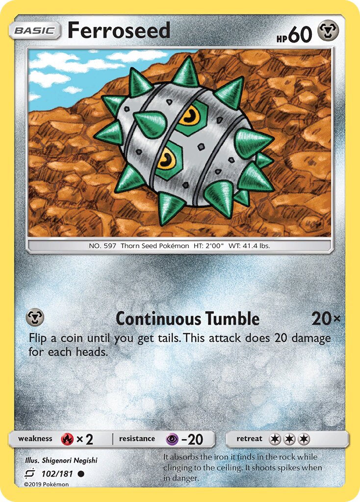 Ferroseed 102/196 — Team Up (English Pokémon TCG card)