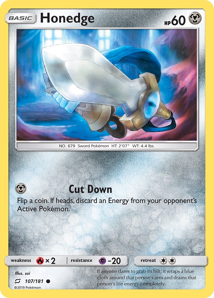 Honedge 107/196 — Team Up (English Pokémon TCG card)