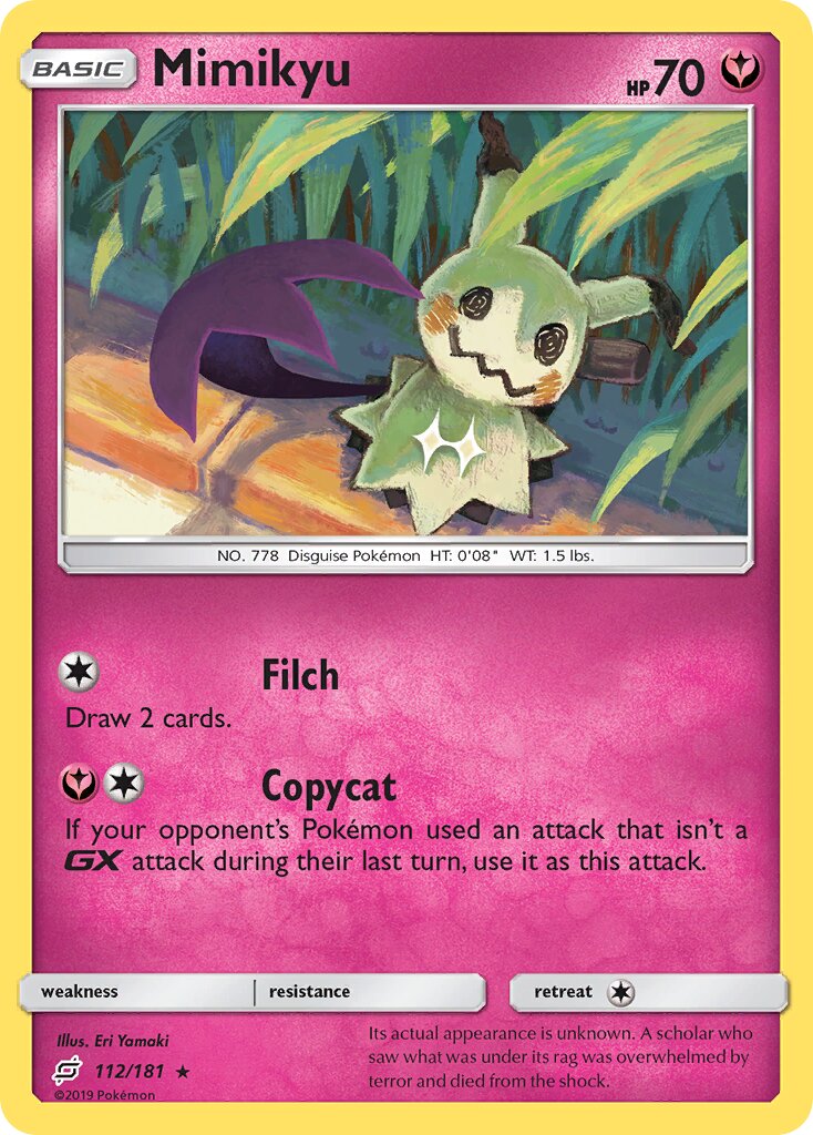 Mimikyu 112/196 — Team Up (English Pokémon TCG card)