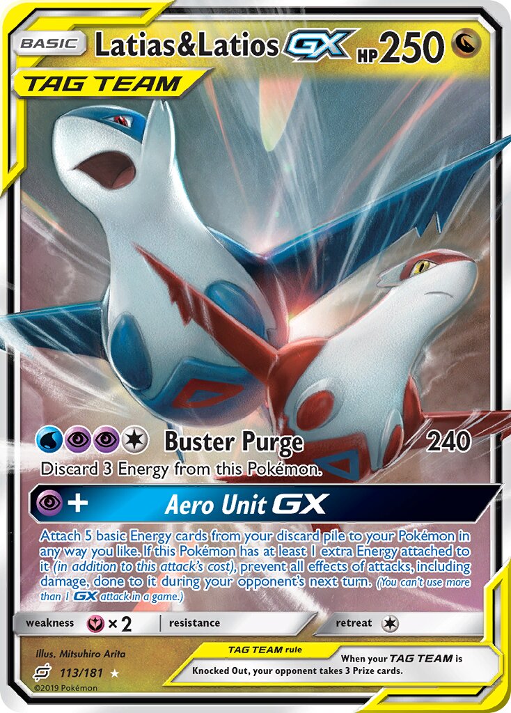 Latias & Latios-GX 113/196 — Team Up (English Pokémon TCG card)
