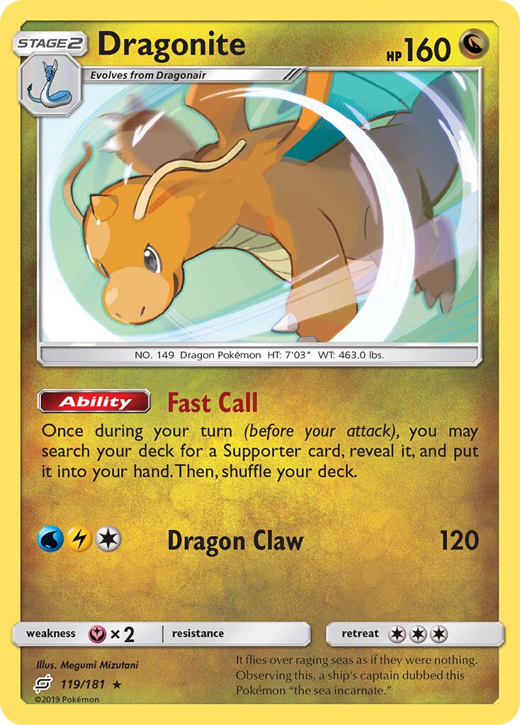 Dragonite 119/196 — Team Up (English Pokémon TCG card)