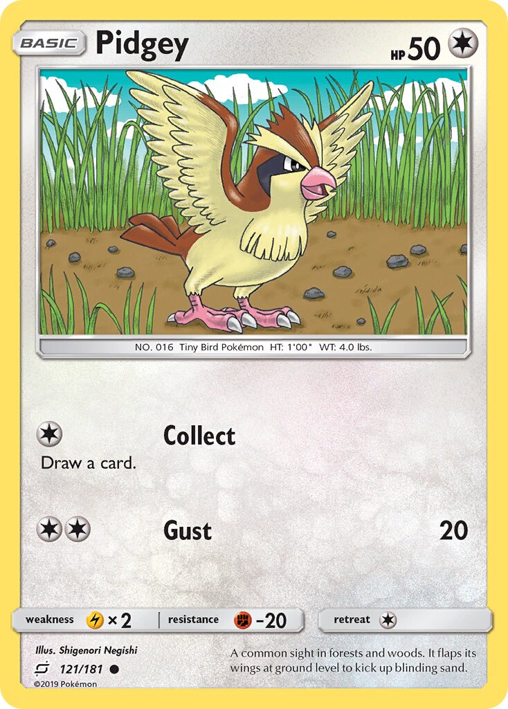 Pidgey 121/196 — Team Up (English Pokémon TCG card)