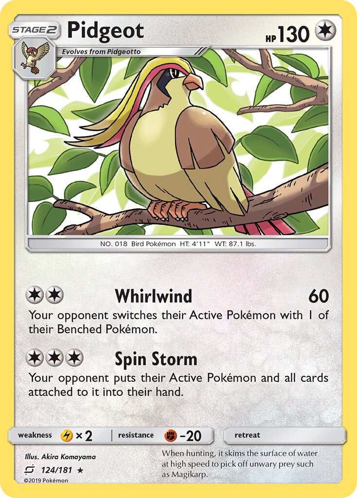 Pidgeot 124/196 — Team Up (English Pokémon TCG card)