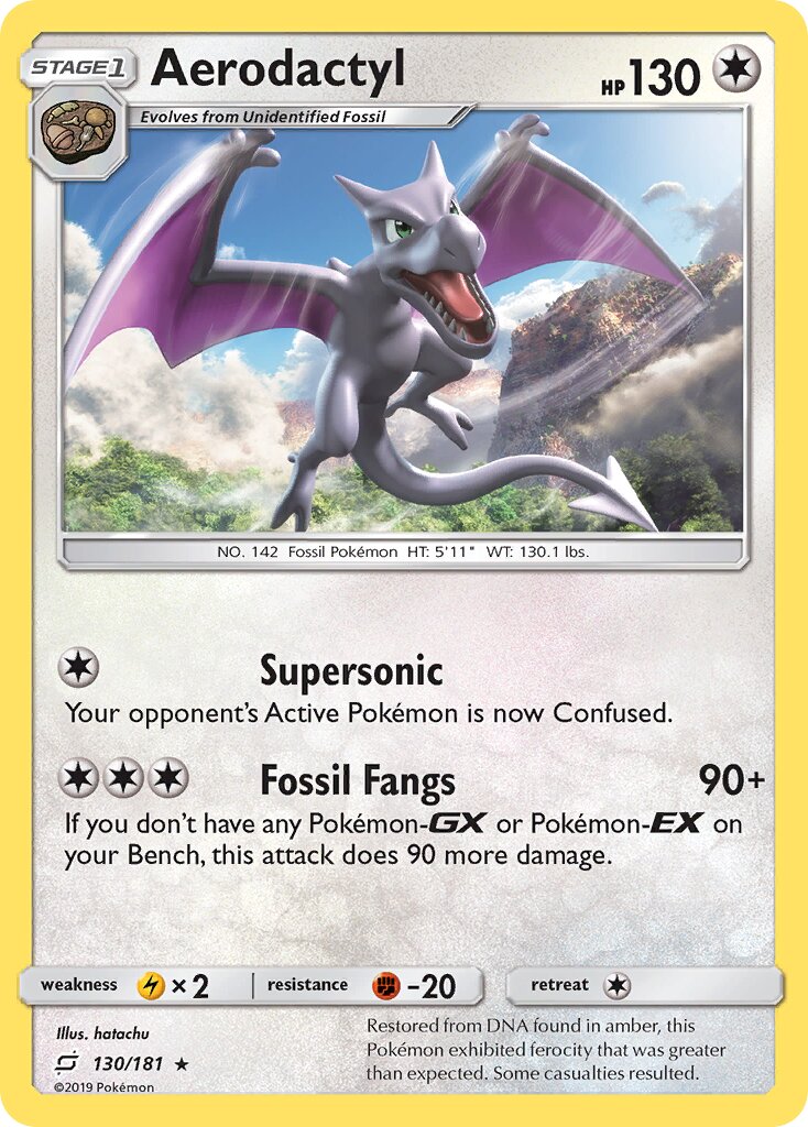 Aerodactyl 130/196 — Team Up (English Pokémon TCG card)