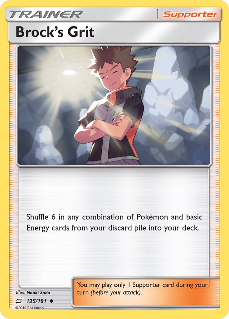 Brock's Grit 135/196 — Team Up (English Pokémon TCG card)