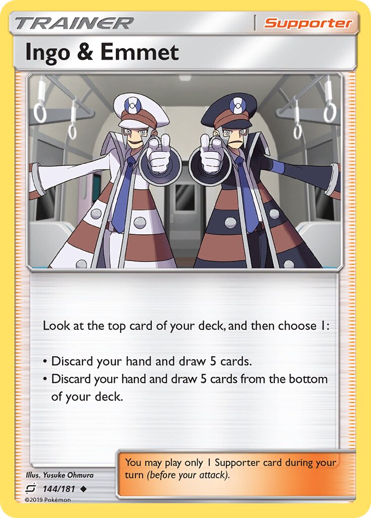 Ingo & Emmet 144/196 — Team Up (English Pokémon TCG card)