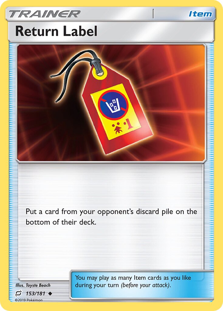 Return Label 153/196 — Team Up (English Pokémon TCG card)