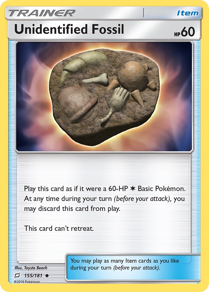 Unidentified Fossil 155/196 — Team Up (English Pokémon TCG card)