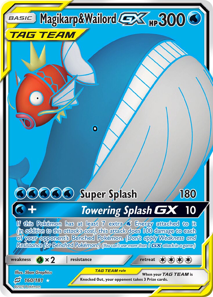 Magikarp & Wailord-GX 160/196 — Team Up (English Pokémon TCG card)