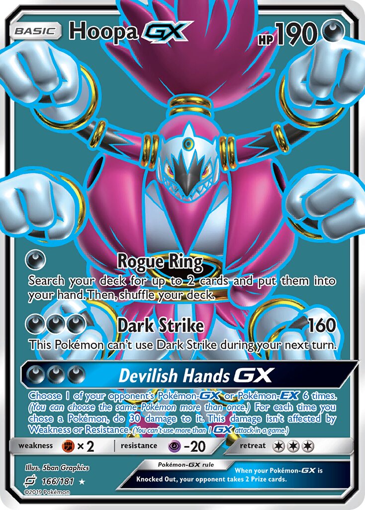 Hoopa-GX 166/196 — Team Up (English Pokémon TCG card)