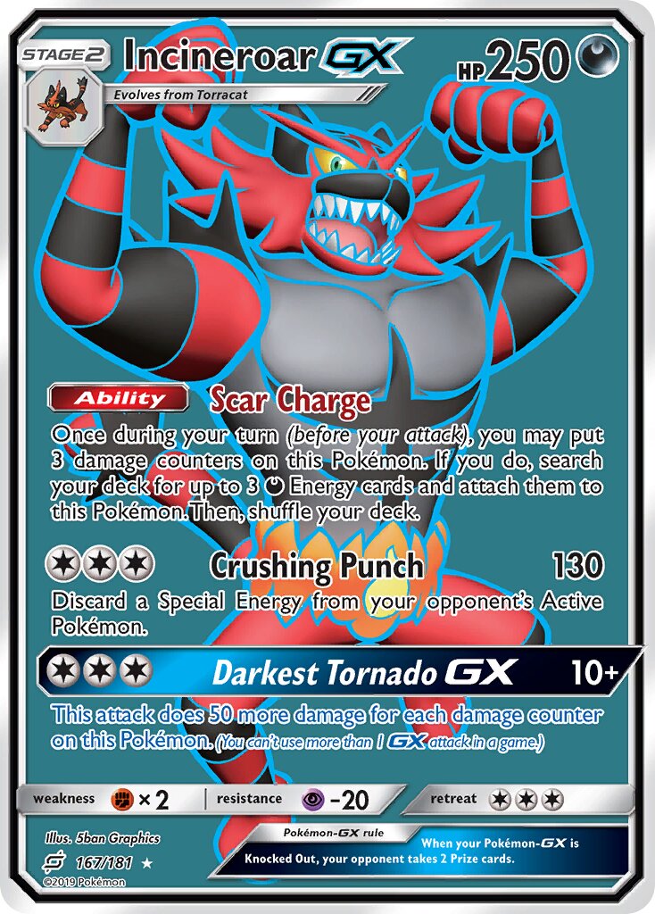 Incineroar-GX 167/196 — Team Up (English Pokémon TCG card)