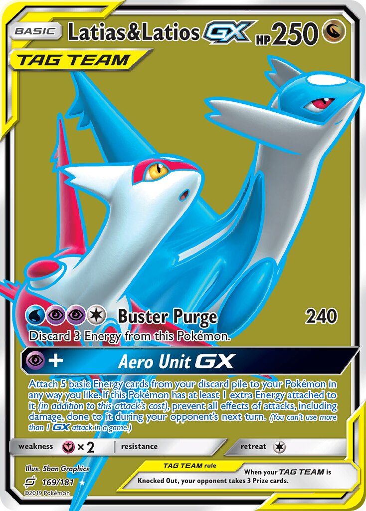 Latias & Latios-GX 169/196 — Team Up (English Pokémon TCG card)