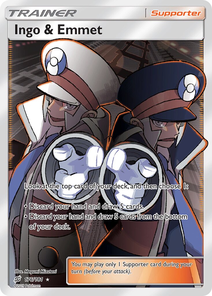 Ingo & Emmet 176/196 — Team Up (English Pokémon TCG card)