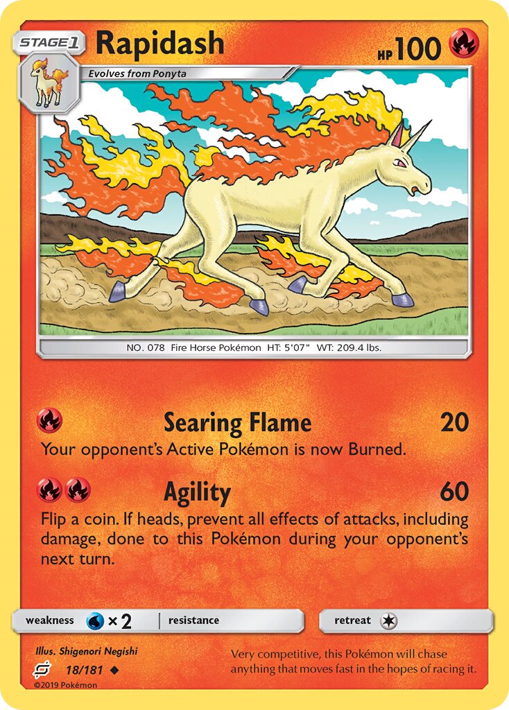Rapidash 018/196 — Team Up (English Pokémon TCG card)