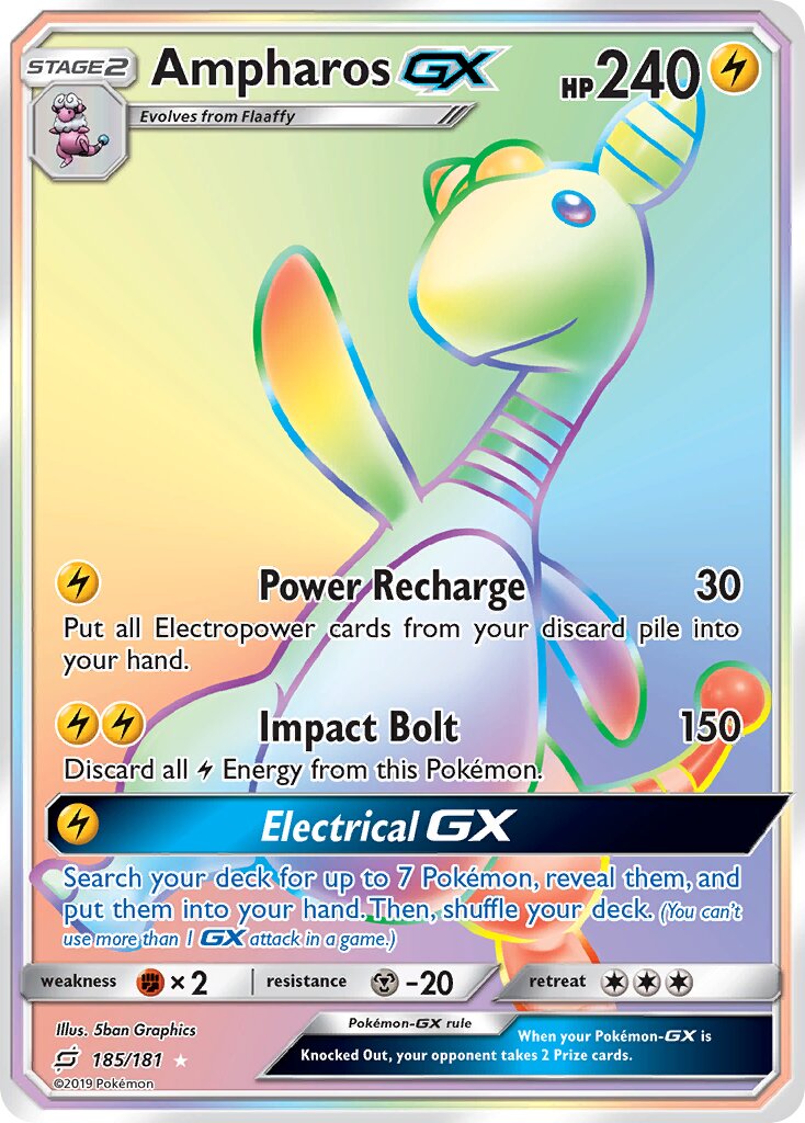 Ampharos-GX 185/196 — Team Up (English Pokémon TCG card)