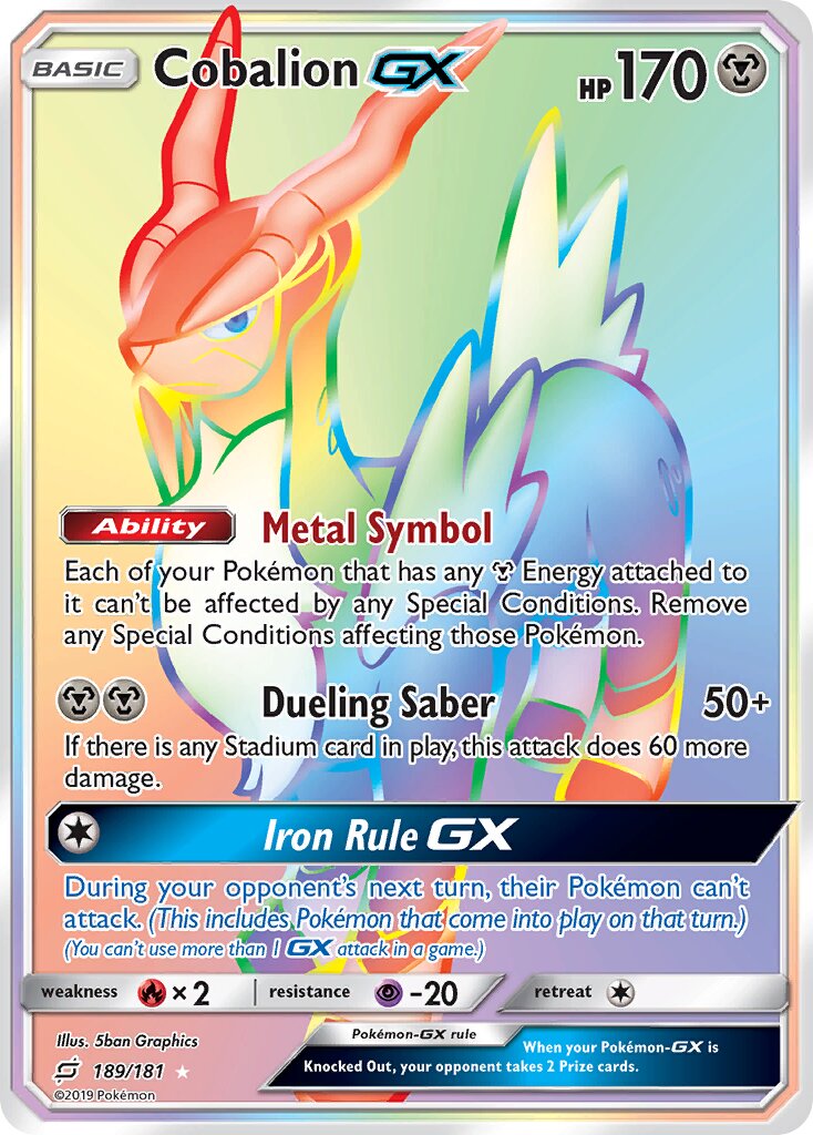 Cobalion-GX 189/196 — Team Up (English Pokémon TCG card)