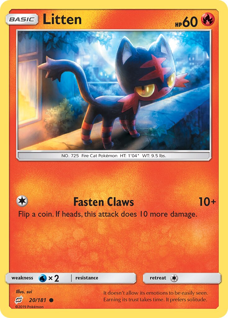 Litten 020/196 — Team Up (English Pokémon TCG card)