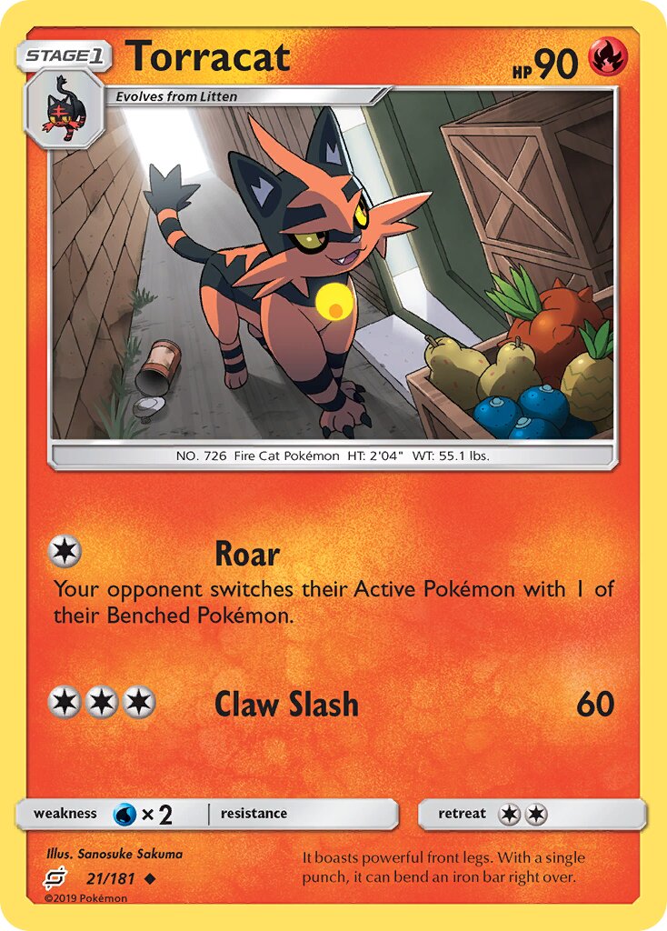 Torracat 021/196 — Team Up (English Pokémon TCG card)