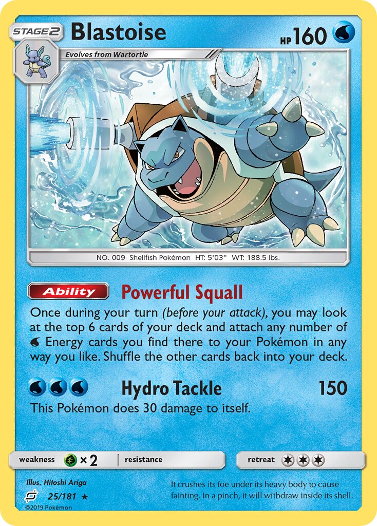Blastoise 025/196 — Team Up (English Pokémon TCG card)