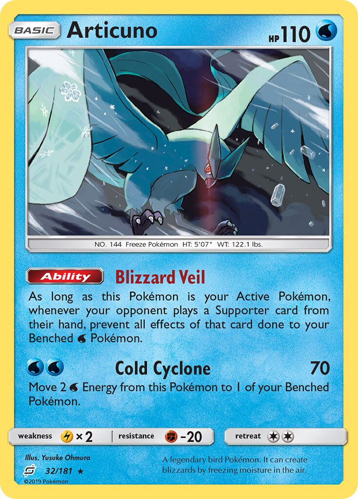 Articuno 032/196 — Team Up (English Pokémon TCG card)