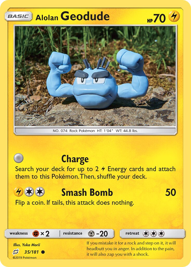 Alolan Geodude 035/196 — Team Up (English Pokémon TCG card)