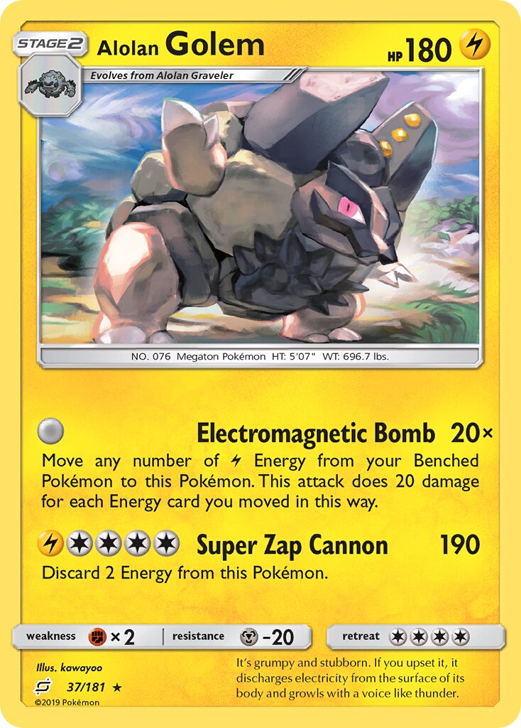 Alolan Golem 037/196 — Team Up (English Pokémon TCG card)