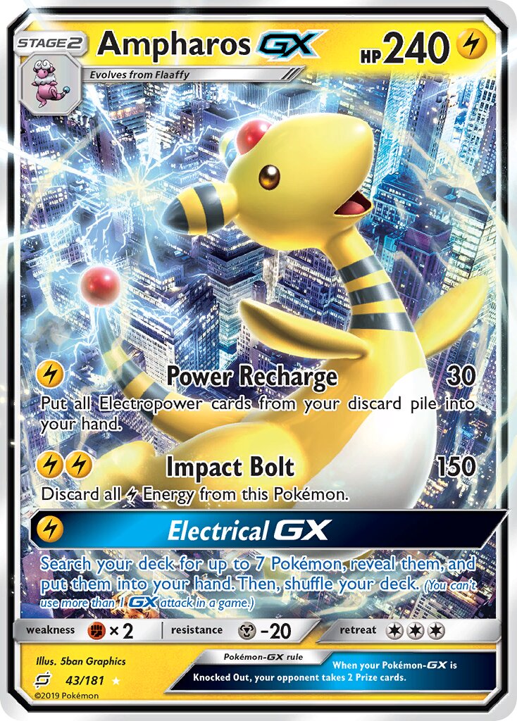 Ampharos-GX 043/196 — Team Up (English Pokémon TCG card)