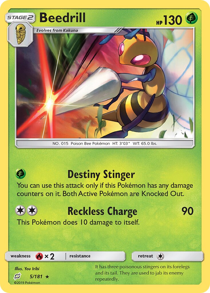 Beedrill 005/196 — Team Up (English Pokémon TCG card)