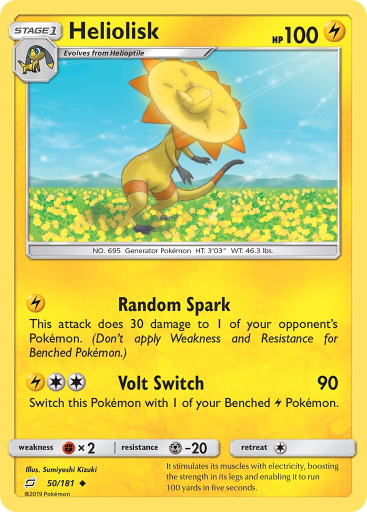 Heliolisk 050/196 — Team Up (English Pokémon TCG card)