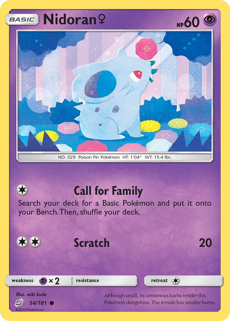 Nidoran ♀ 054/196 — Team Up (English Pokémon TCG card)