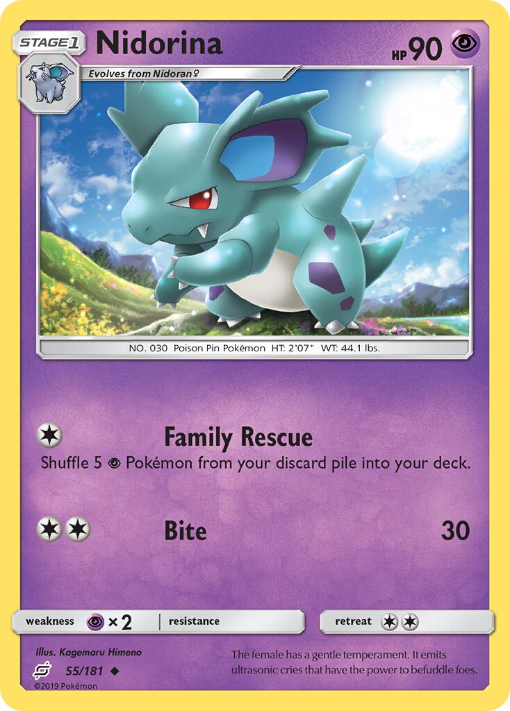 Nidorina 055/196 — Team Up (English Pokémon TCG card)