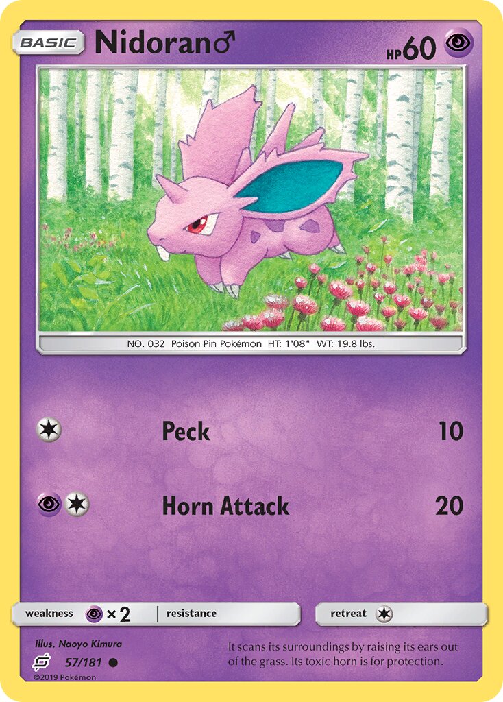 Nidoran ♂ 057/196 — Team Up (English Pokémon TCG card)