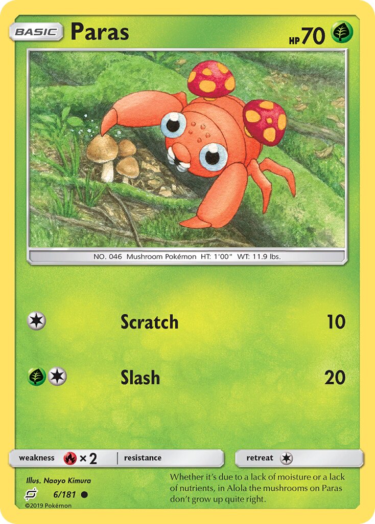 Paras 006/196 — Team Up (English Pokémon TCG card)
